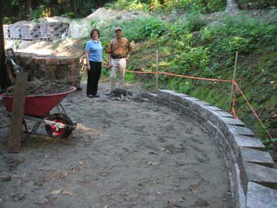 Backyard wall in September 2009